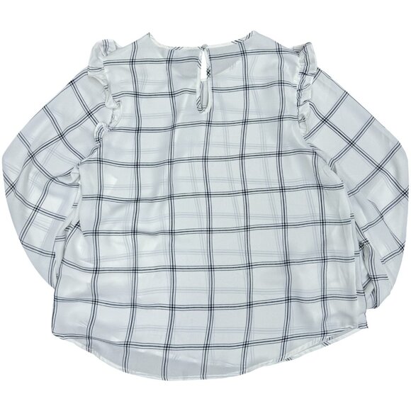 LAUNDRY by Shelli Segal NWT Women's Ruffle Blouse Plaid | Size S - Picture 3 of 8